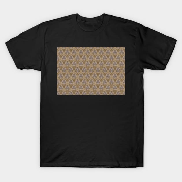 Beige Kaleidoscope Pattern T-Shirt by NikkiBear67